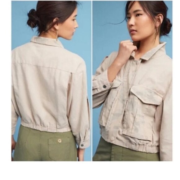 Anthropologie Hei Hei Ronan Cropped Camo Jacket, Medium - Picture 1 of 4